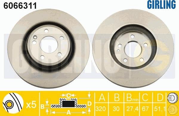 Girling 6066311 - Спирачен диск vvparts.bg