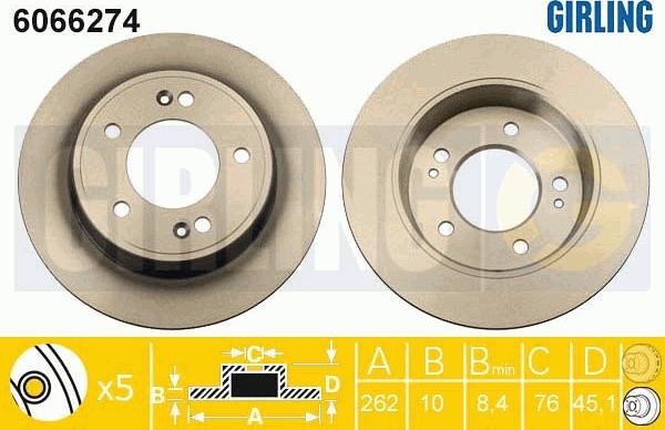 Girling 6066274 - Спирачен диск vvparts.bg