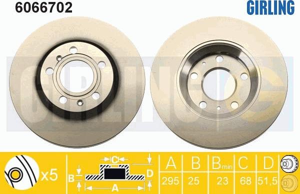 Girling 6066702 - Спирачен диск vvparts.bg