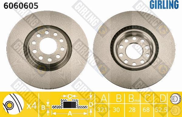 Girling 6060605 - Спирачен диск vvparts.bg