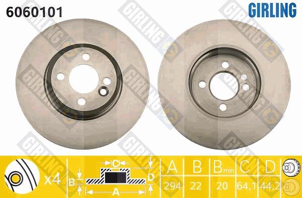 Girling 6060101 - Спирачен диск vvparts.bg