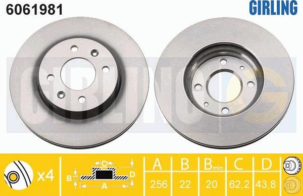 Girling 6061981 - Спирачен диск vvparts.bg