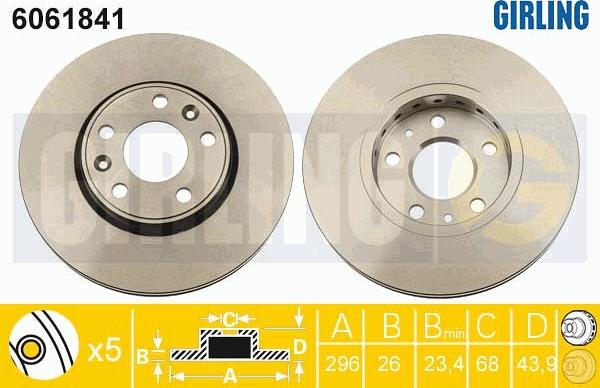 Girling 6061841 - Спирачен диск vvparts.bg