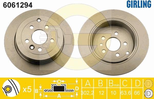 Girling 6061294 - Спирачен диск vvparts.bg