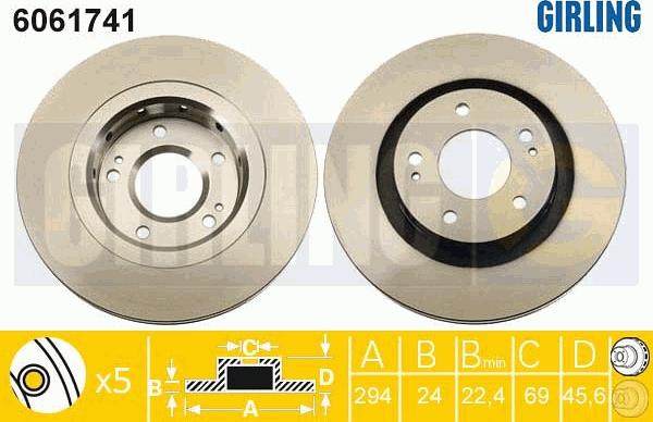 Girling 6061741 - Спирачен диск vvparts.bg