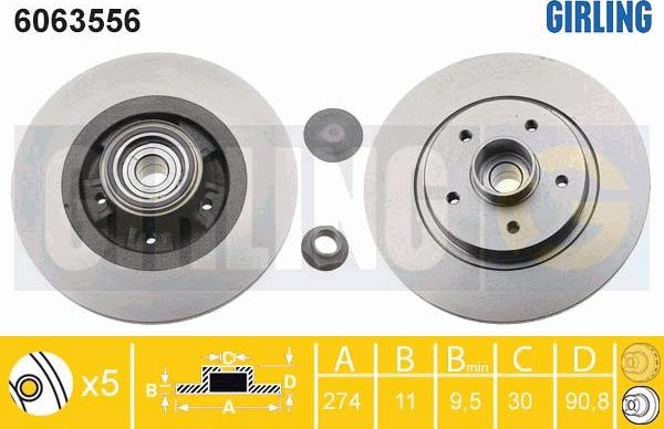 Girling 6063556 - Спирачен диск vvparts.bg