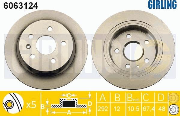 Girling 6063124 - Спирачен диск vvparts.bg