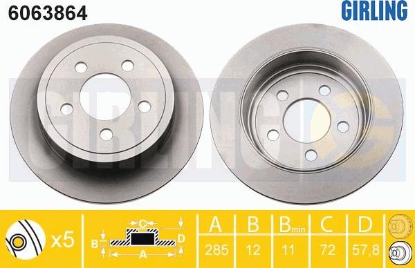 Girling 6063864 - Спирачен диск vvparts.bg