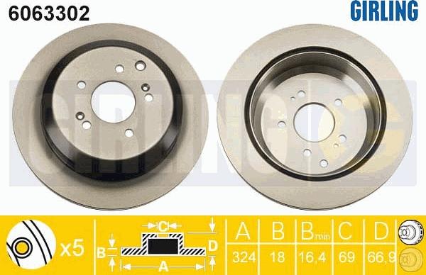 Girling 6063302 - Спирачен диск vvparts.bg