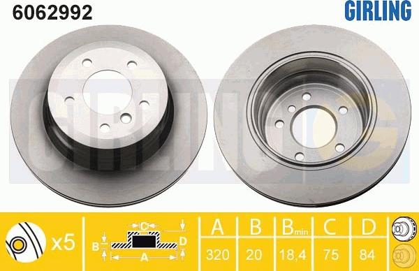 Girling 6062992 - Спирачен диск vvparts.bg