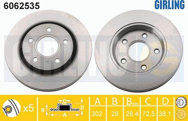 Girling 6062535 - Спирачен диск vvparts.bg