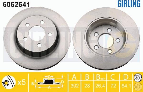 Girling 6062641 - Спирачен диск vvparts.bg