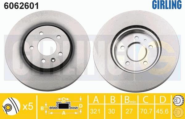 Girling 6062601 - Спирачен диск vvparts.bg