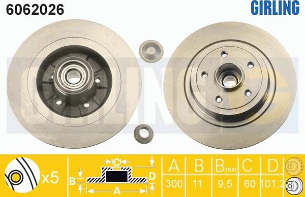 Girling 6062026 - Спирачен диск vvparts.bg