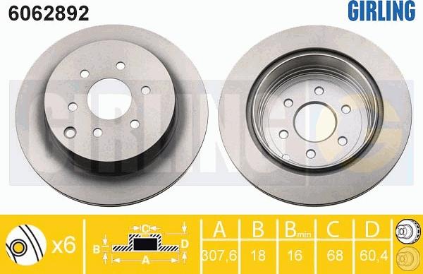 Girling 6062892 - Спирачен диск vvparts.bg