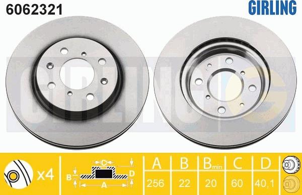 Girling 6062321 - Спирачен диск vvparts.bg