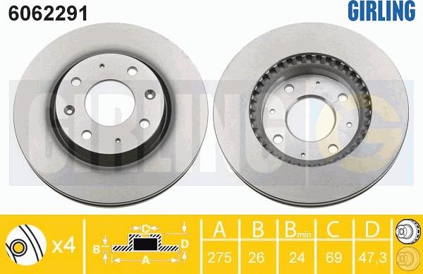 Girling 6062291 - Спирачен диск vvparts.bg