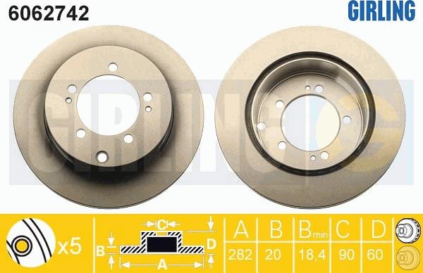 Girling 6062742 - Спирачен диск vvparts.bg