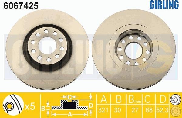 Girling 6067425 - Спирачен диск vvparts.bg