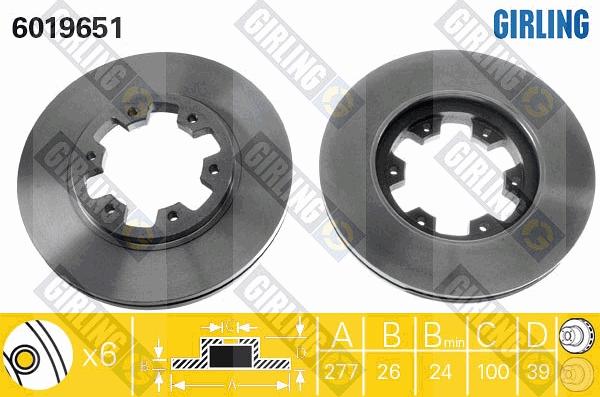 Girling 6019651 - Спирачен диск vvparts.bg