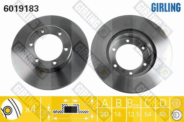 Girling 6019183 - Спирачен диск vvparts.bg