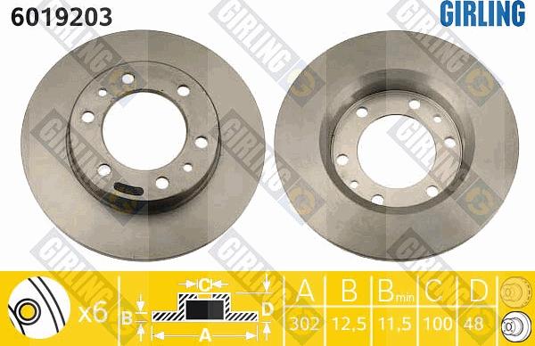 Girling 6019203 - Спирачен диск vvparts.bg