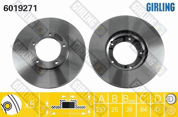 Girling 6019271 - Спирачен диск vvparts.bg