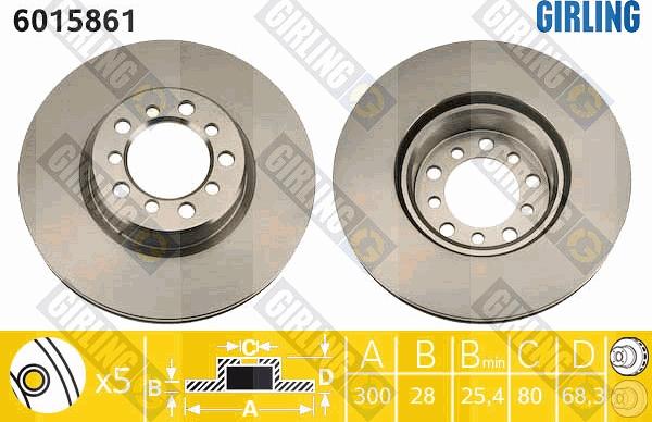 Girling 6015861 - Спирачен диск vvparts.bg