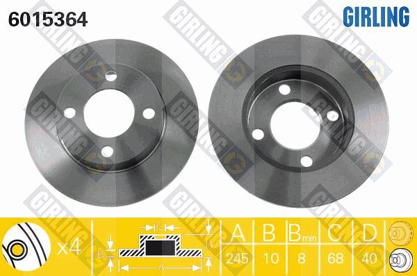 Girling 6015364 - Спирачен диск vvparts.bg