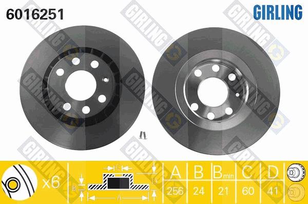 Girling 6016251 - Спирачен диск vvparts.bg