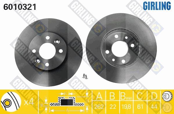 Girling 6010321 - Спирачен диск vvparts.bg