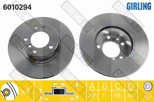 Girling 6010294 - Спирачен диск vvparts.bg