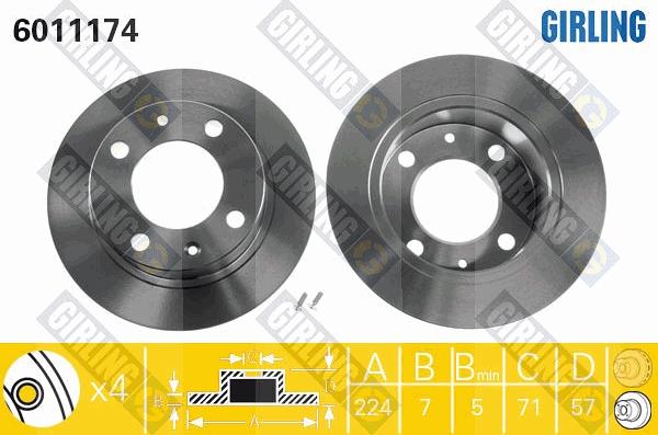 Girling 6011174 - Спирачен диск vvparts.bg