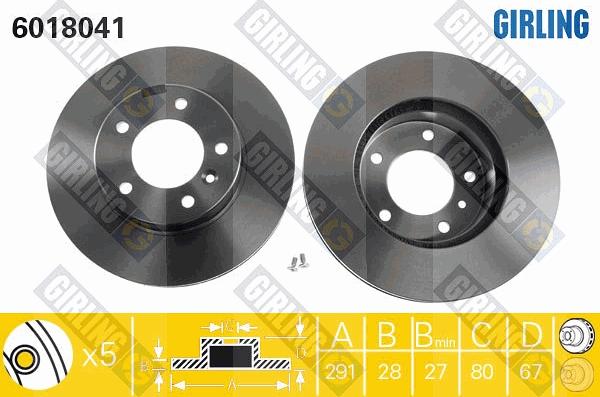 Girling 6018041 - Спирачен диск vvparts.bg