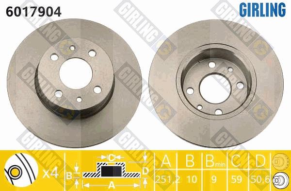 Girling 6017904 - Спирачен диск vvparts.bg