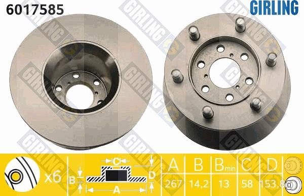 Girling 6017585 - Спирачен диск vvparts.bg