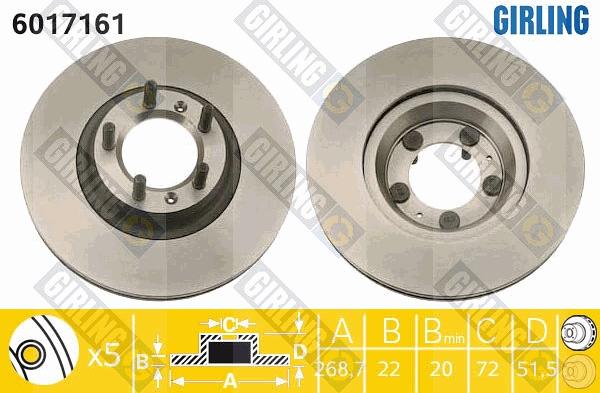 Girling 6017161 - Спирачен диск vvparts.bg