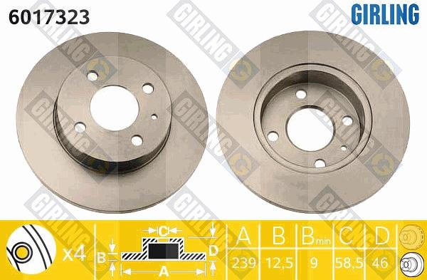 Girling 6017323 - Спирачен диск vvparts.bg