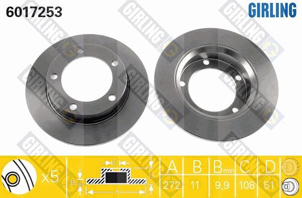 Girling 6017253 - Спирачен диск vvparts.bg