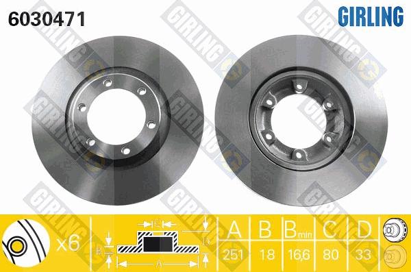 Girling 6030471 - Спирачен диск vvparts.bg