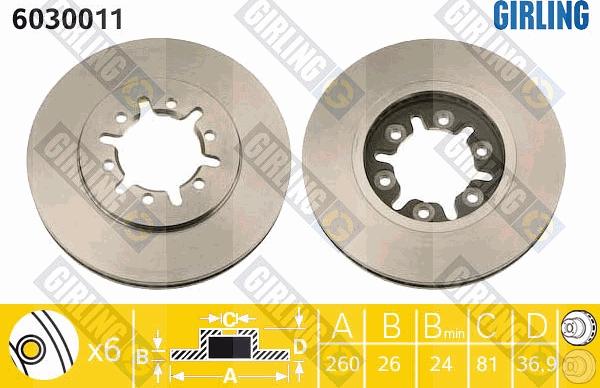 Girling 6030011 - Спирачен диск vvparts.bg