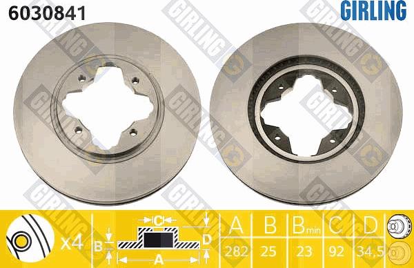 Girling 6030841 - Спирачен диск vvparts.bg