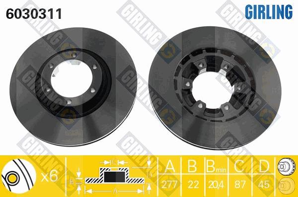 Girling 6030311 - Спирачен диск vvparts.bg