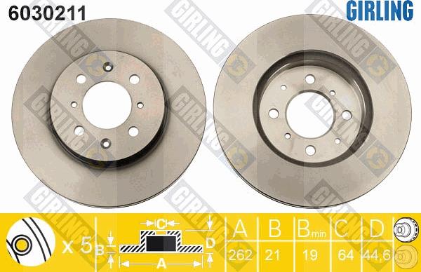 Girling 6030211 - Спирачен диск vvparts.bg