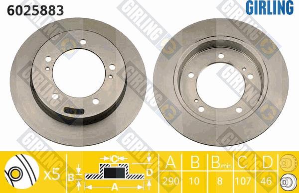 Girling 6025883 - Спирачен диск vvparts.bg