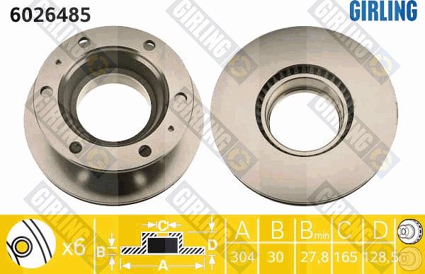 Girling 6026485 - Спирачен диск vvparts.bg