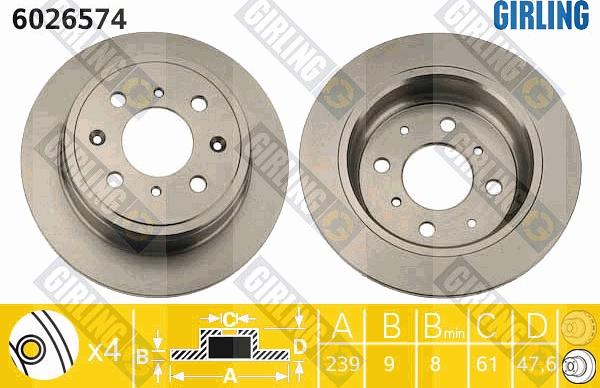 Girling 6026574 - Спирачен диск vvparts.bg