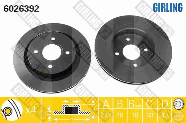 Girling 6026392 - Спирачен диск vvparts.bg