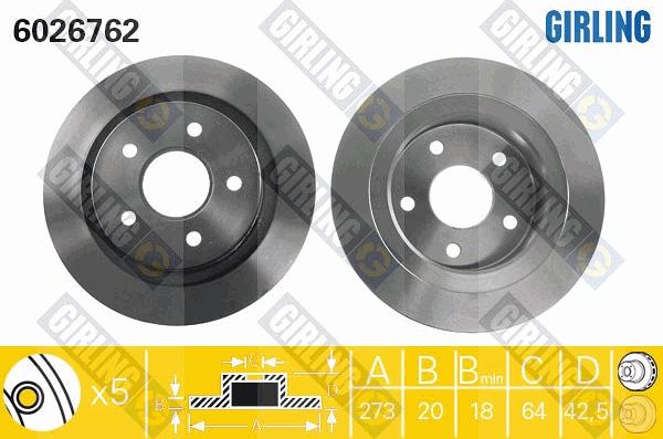 Girling 6026762 - Спирачен диск vvparts.bg