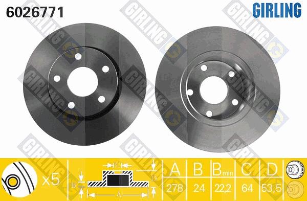 Girling 6026771 - Спирачен диск vvparts.bg